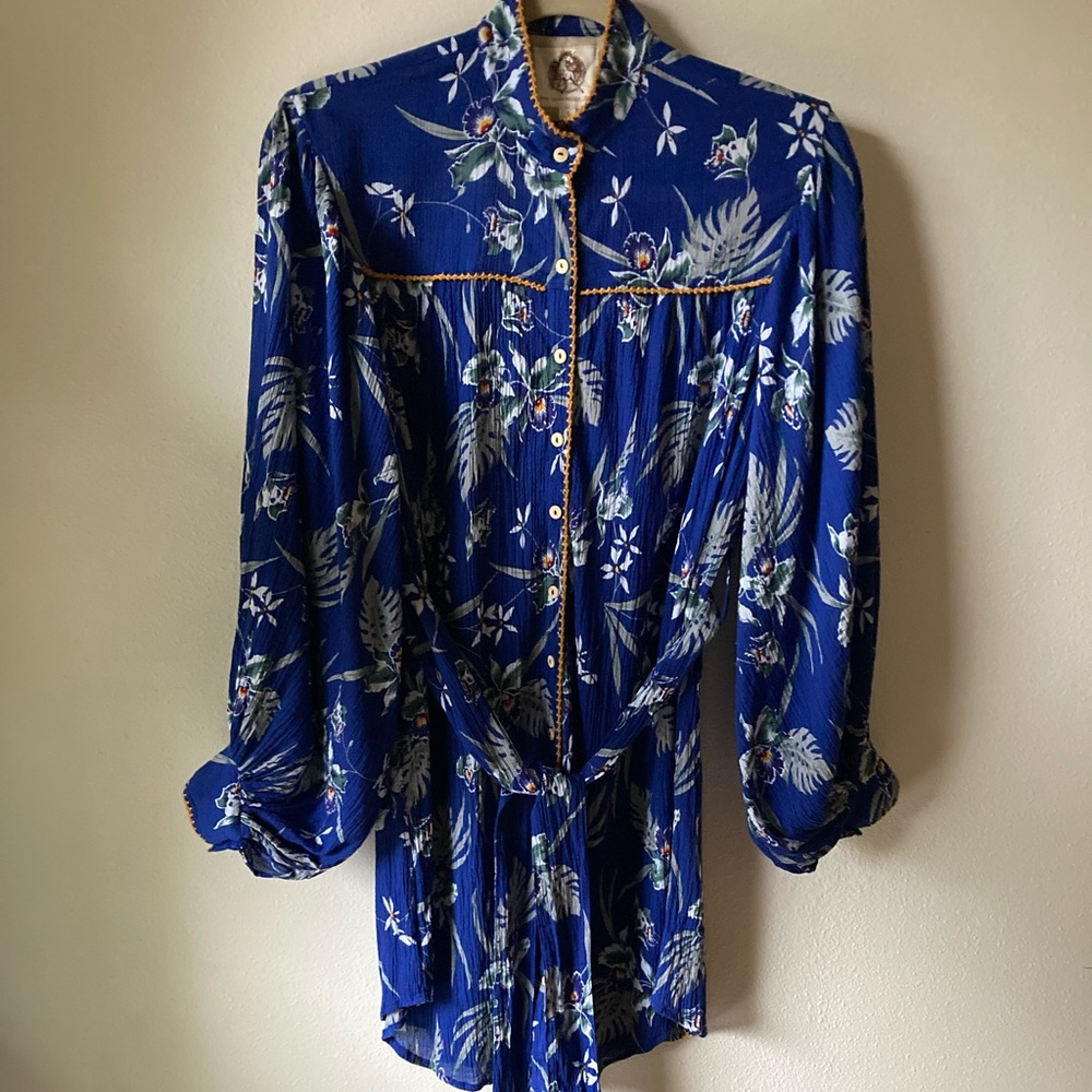SOLD💫 Chasing Unicorns Hawaiian Sunset Shirtdress sz S - Picture 6 of 9